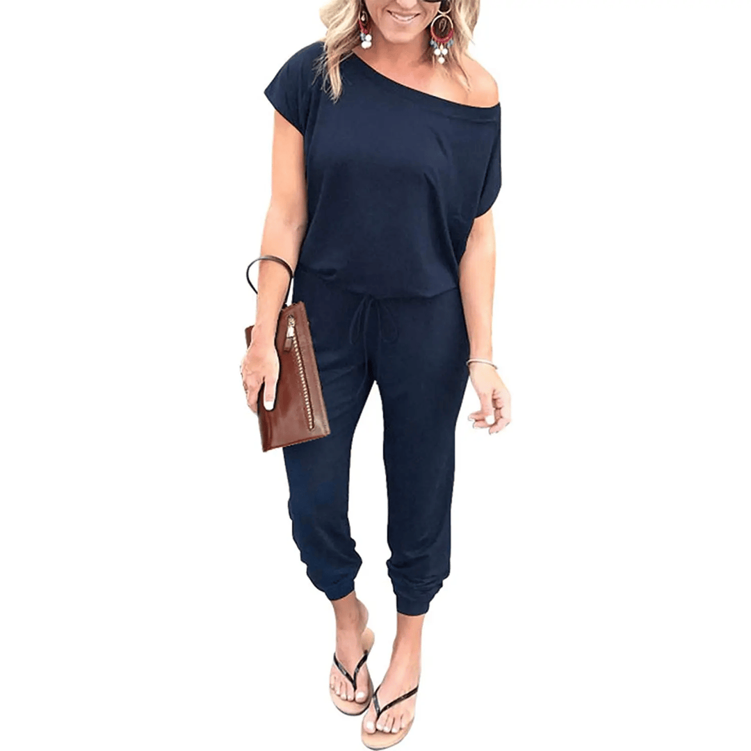 PRETTYGARDEN Women's Jumpsuit – Shoulder Elastic Waist Stretchy Loose Minimalist Comfy Clothes 🌸✨