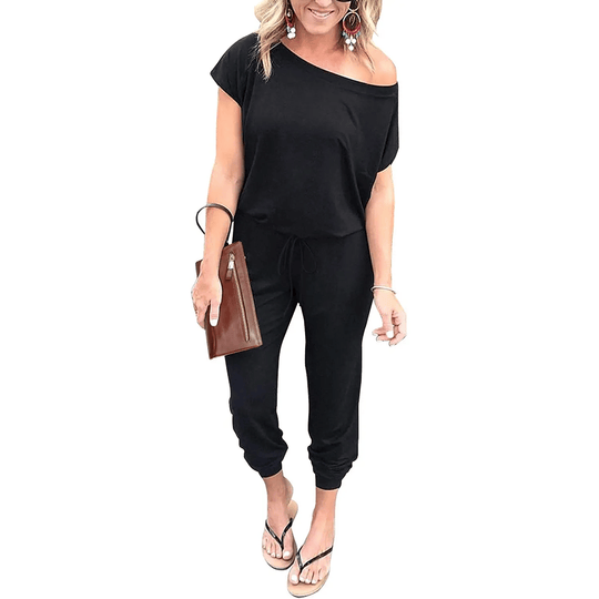 PRETTYGARDEN Women's Jumpsuit – Shoulder Elastic Waist Stretchy Loose Minimalist Comfy Clothes 🌸✨