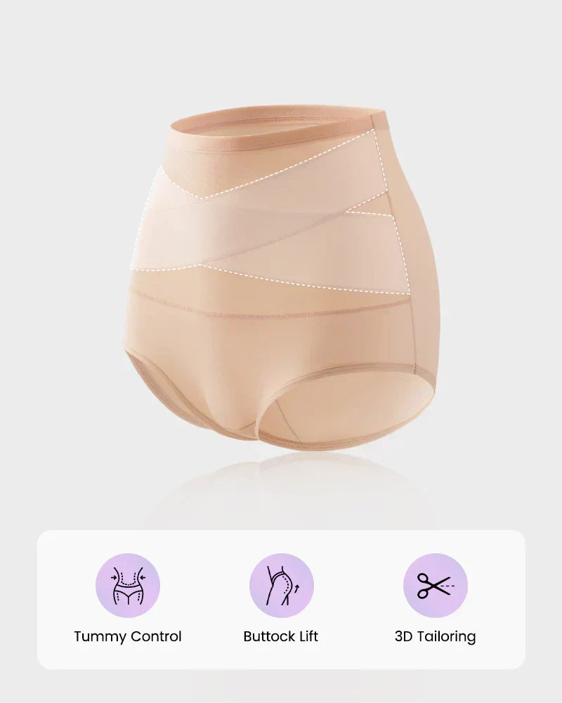 ✨Plus-Size High-Waist Cross Tummy Control Panties