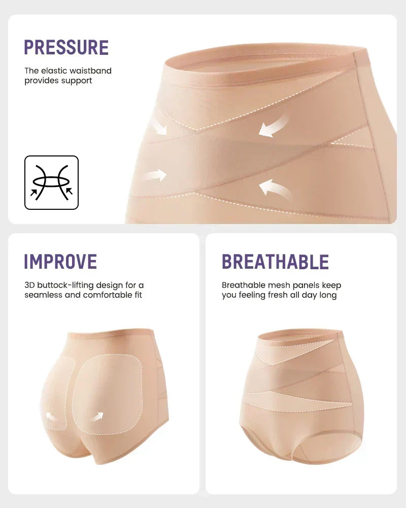 ✨Plus-Size High-Waist Cross Tummy Control Panties