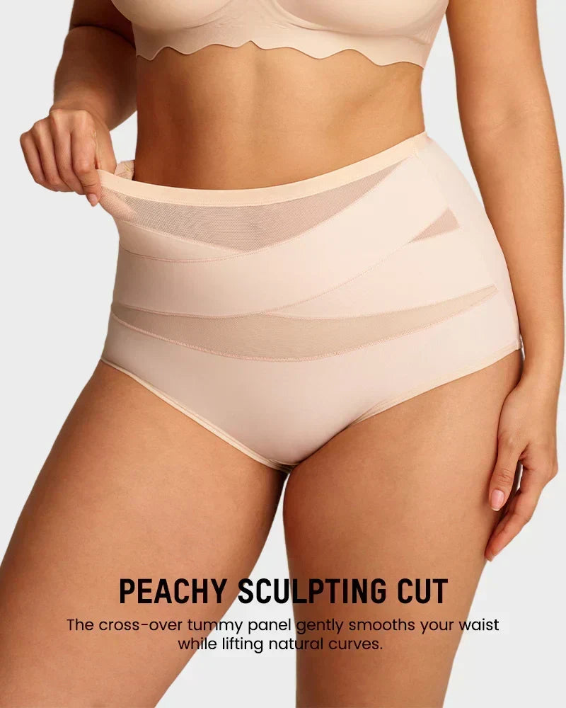 ✨Plus-Size High-Waist Cross Tummy Control Panties