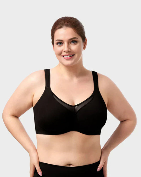 Women's Elegant Sheer Full Coverage Plus Size Bra