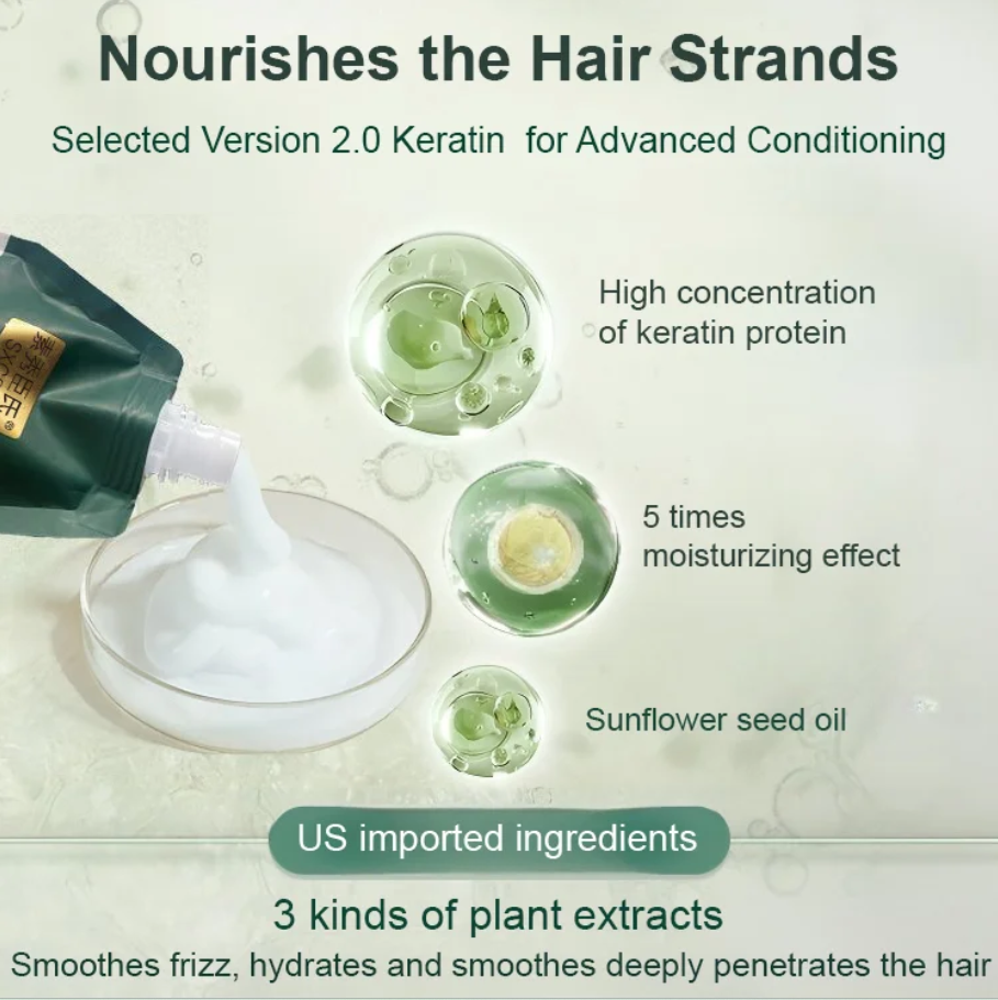 Polipeptīda keratīna mitrinošs, izlīdzinošs matu bojājumu novēršanas krēms