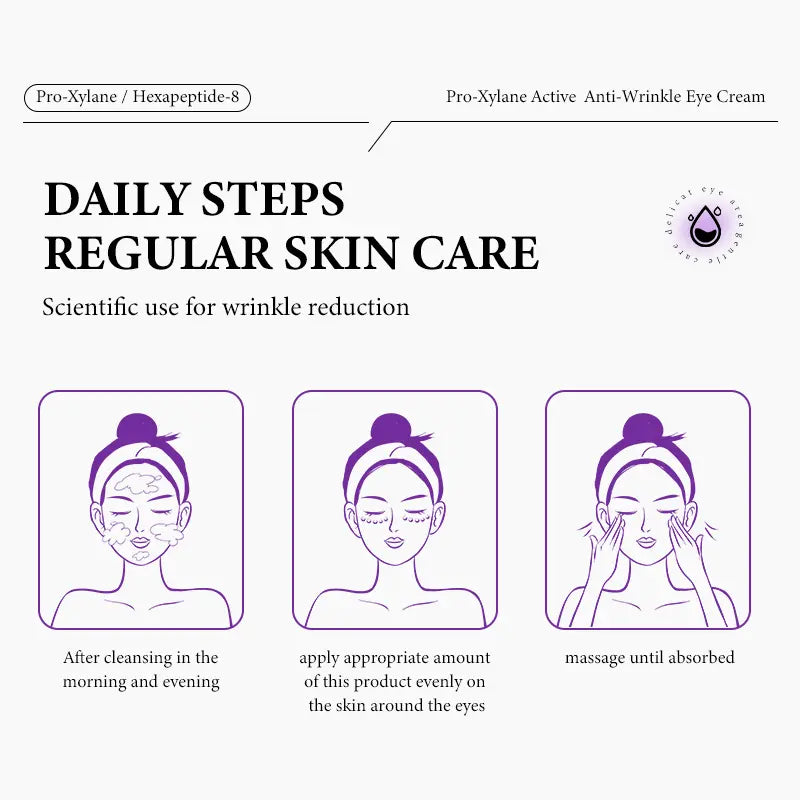 Про-Ксилан крема против старења за очи | Хидратантна крема са пептидом | Видљиво смањује боре и тамне кругове & Отеченост | 24-часовно подизање, чврстина & Младалачки сјај