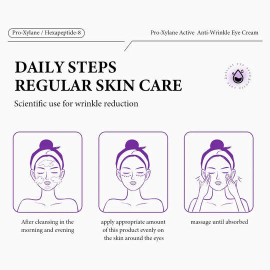 Про-Ксилан крема против старења за очи | Хидратантна крема са пептидом | Видљиво смањује боре и тамне кругове & Отеченост | 24-часовно подизање, чврстина & Младалачки сјај