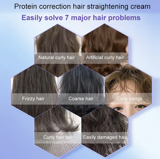 Crema para alisar el cabello con corrección de proteínas