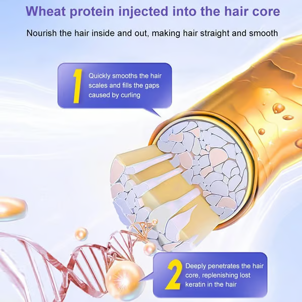 Crema para alisar el cabello con corrección de proteínas