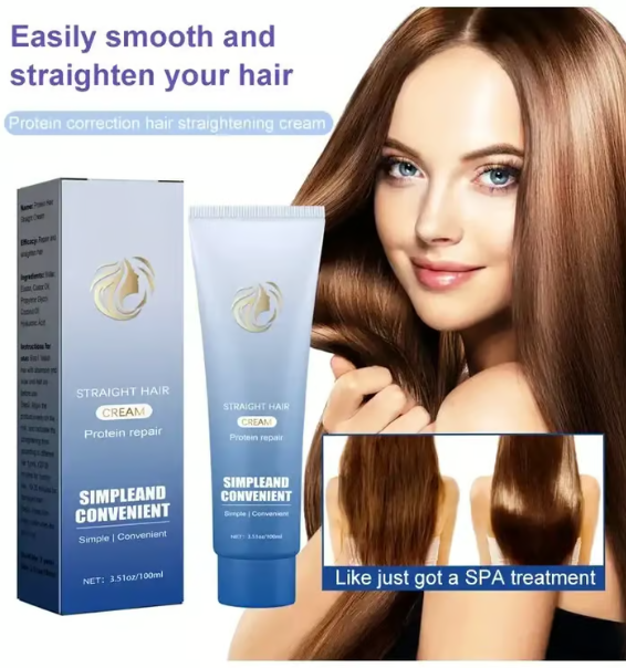 Crema para alisar el cabello con corrección de proteínas