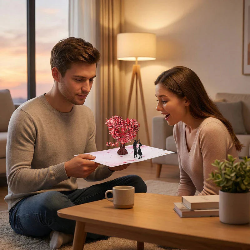 85 000+ SÅLDA! Forever-Blooming 3D Blomma Pop-Up Kort – Personligt Kärleksmeddelande & Evig Blomning