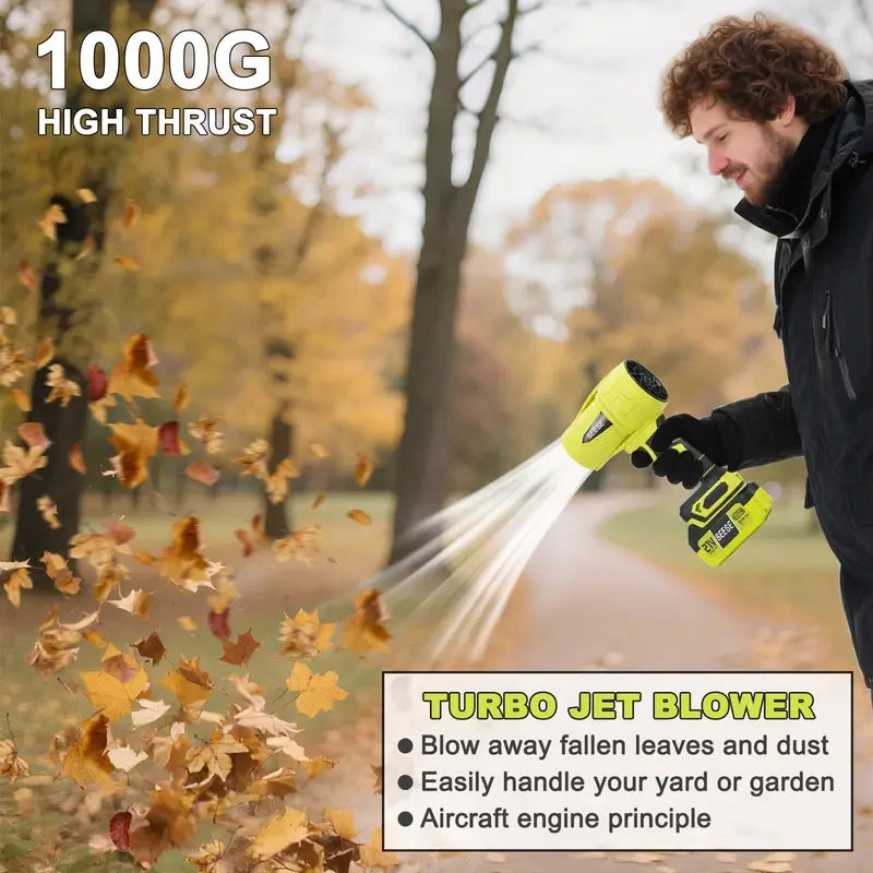 SEESE™ turbojetblåser — Trådløs høyeffekts luftblåser for løv, støv, snø og biltørking børsteløs kobbermotor | Vindkraft på flere nivåer | Lett og bærbar