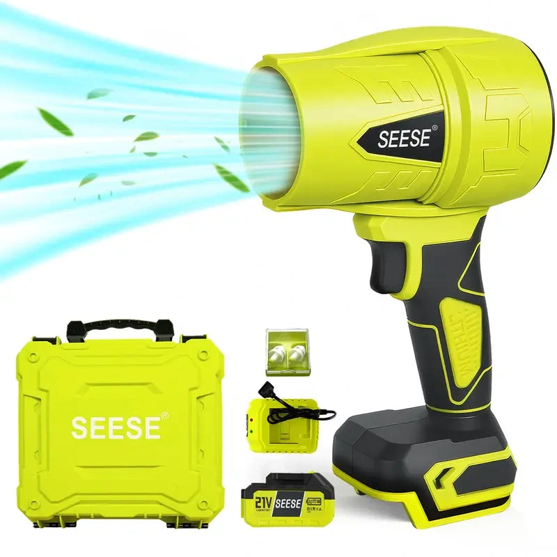 SEESE™ turbojetblåser — Trådløs høyeffekts luftblåser for løv, støv, snø og biltørking børsteløs kobbermotor | Vindkraft på flere nivåer | Lett og bærbar