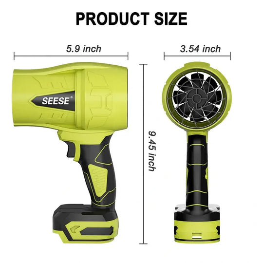 SEESE™ turbojetblåser — Trådløs høyeffekts luftblåser for løv, støv, snø og biltørking børsteløs kobbermotor | Vindkraft på flere nivåer | Lett og bærbar