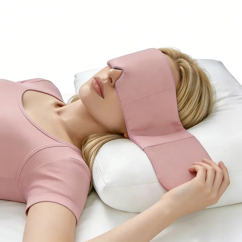 Sleep Mask Dual Fabric Fleece & Ice Silk Strap-free Velcro Design Easter gifts The Weighted Blanket For Your Eyes Side-Sleeping Friendly for Men & Women Lash Extension Friendly Valentines Day Women's day Gifts Exchange Party