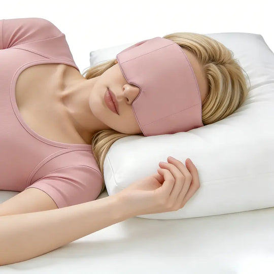 Sleep Mask Dual Fabric Fleece & Ice Silk Strap-free Velcro Design Easter gifts The Weighted Blanket For Your Eyes Side-Sleeping Friendly for Men & Women Lash Extension Friendly Valentines Day Women's day Gifts Exchange Party