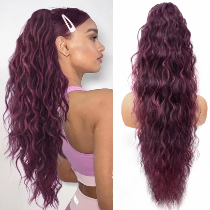 🩷Curly Wavy Frizzy Hair Extension with Ponytail