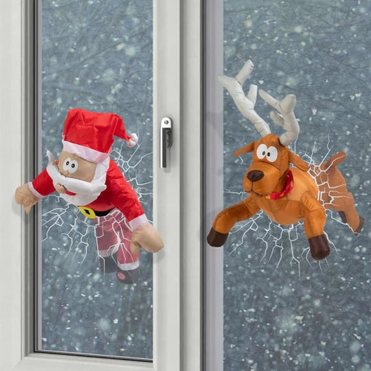🎅So funny gifts🎁🫎Crashing Reindeer & Santa Set