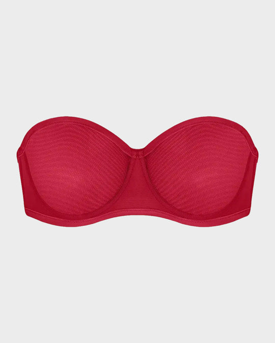 Strapless Mesh Underwire Balconette Bra