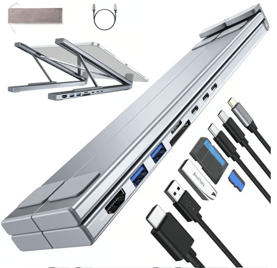 USB C Laptop Stand with Docking Station