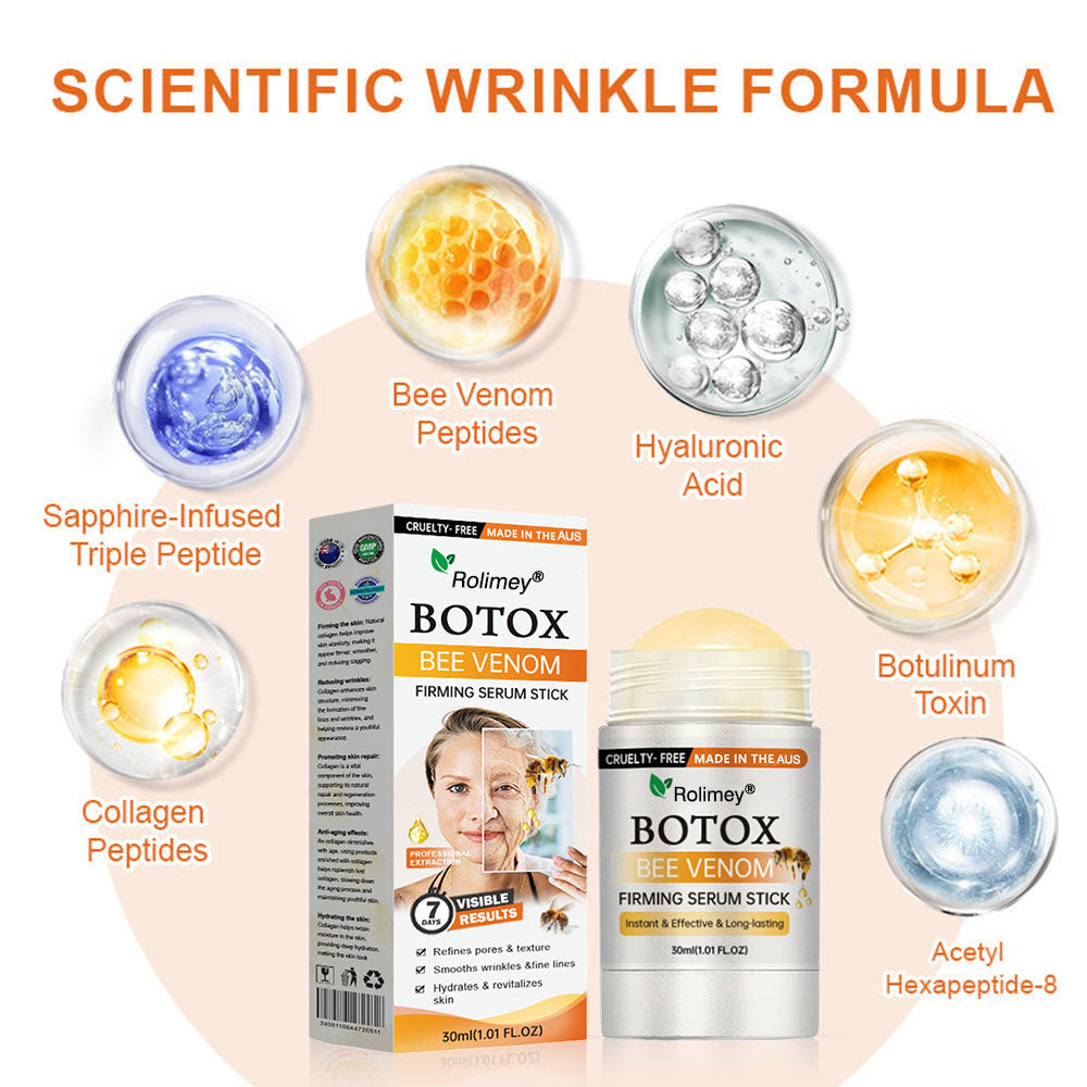 🧑‍⚕️𝑶𝒇𝒇𝒊𝒄𝒊𝒂𝒍 𝑺𝒕𝒐𝒓𝒆 | 𝐑𝐨𝐥𝐢𝐦𝐞𝐲® Botox Bee Venom Firming Serum Stick - Targets Sagging Skin & Wrinkles All Over Body with Advanced Peptide Technology, Visible Results in 3 Days (⏳LAST DAY 40% OFF)