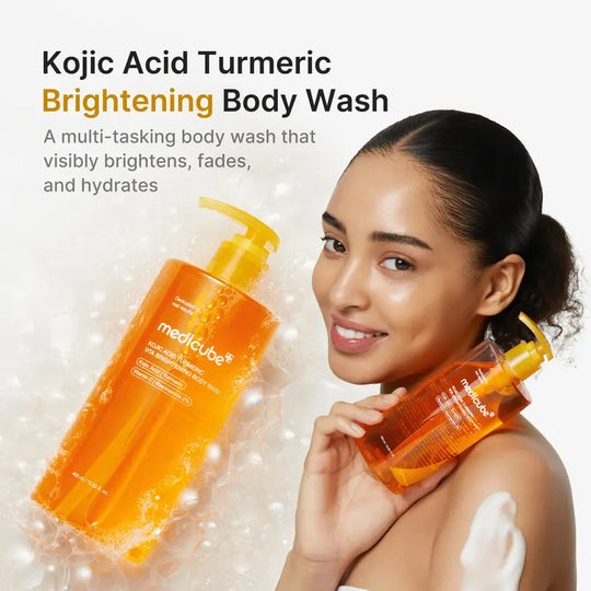 [medicube] Kojic Acid Turmeric Peel Shot Duo For Face & Body | Brightening Reset Gentle Exfoliating Serum with BHA, LHA & PHA for Dead Skin Cells, Blackheads & Excess Sebum | For Dull, Rough & Troubled Skin