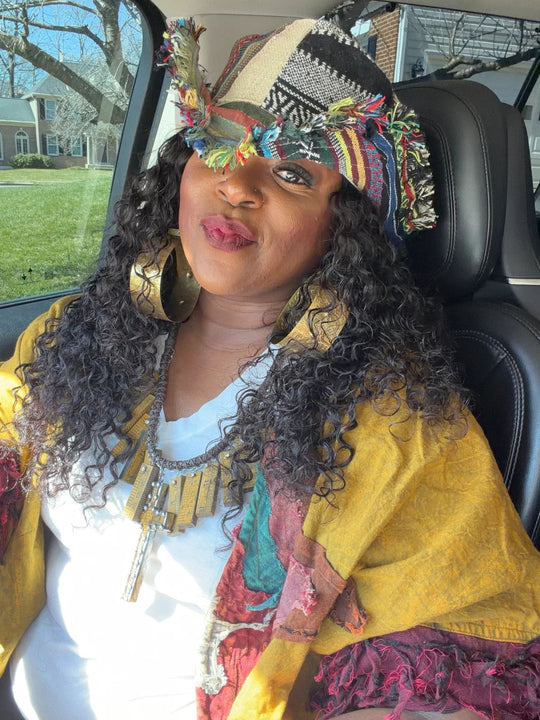 Frayed Patchwork Bucket Hat(Shapeable Brim One-of-a-Kind Style)