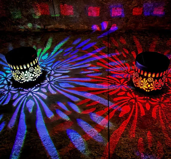 🎁2026 New Arrivals 💥Solar Mandala Wall Light Outdoor Garden Fence Projector Lamp Patio Ambient Decor