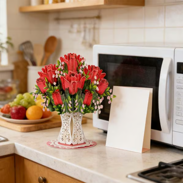 85 000+ SÅLDA! Forever-Blooming 3D Blomma Pop-Up Kort – Personligt Kärleksmeddelande & Evig Blomning