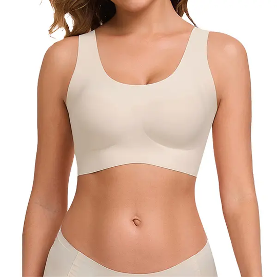 ubras Seamless Bras for Women Full Coverage Wireless Bralette Widen Straps Side Comfortable Breathable Smooth Pull On Bras Smart Size Fabric Stretchy Minimalist Basic Nude Lightweight Womenswear Soft Everyday Bra