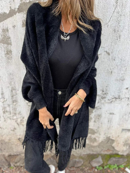 🔥🖤Black Friday Sale:50% OFF🔥Women's Long Sleeve Casual Tassel Shawl Coat