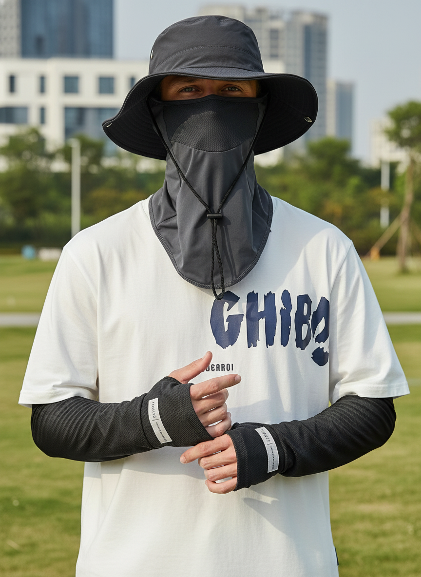 UV Protection Bucket Hat with Face Cover