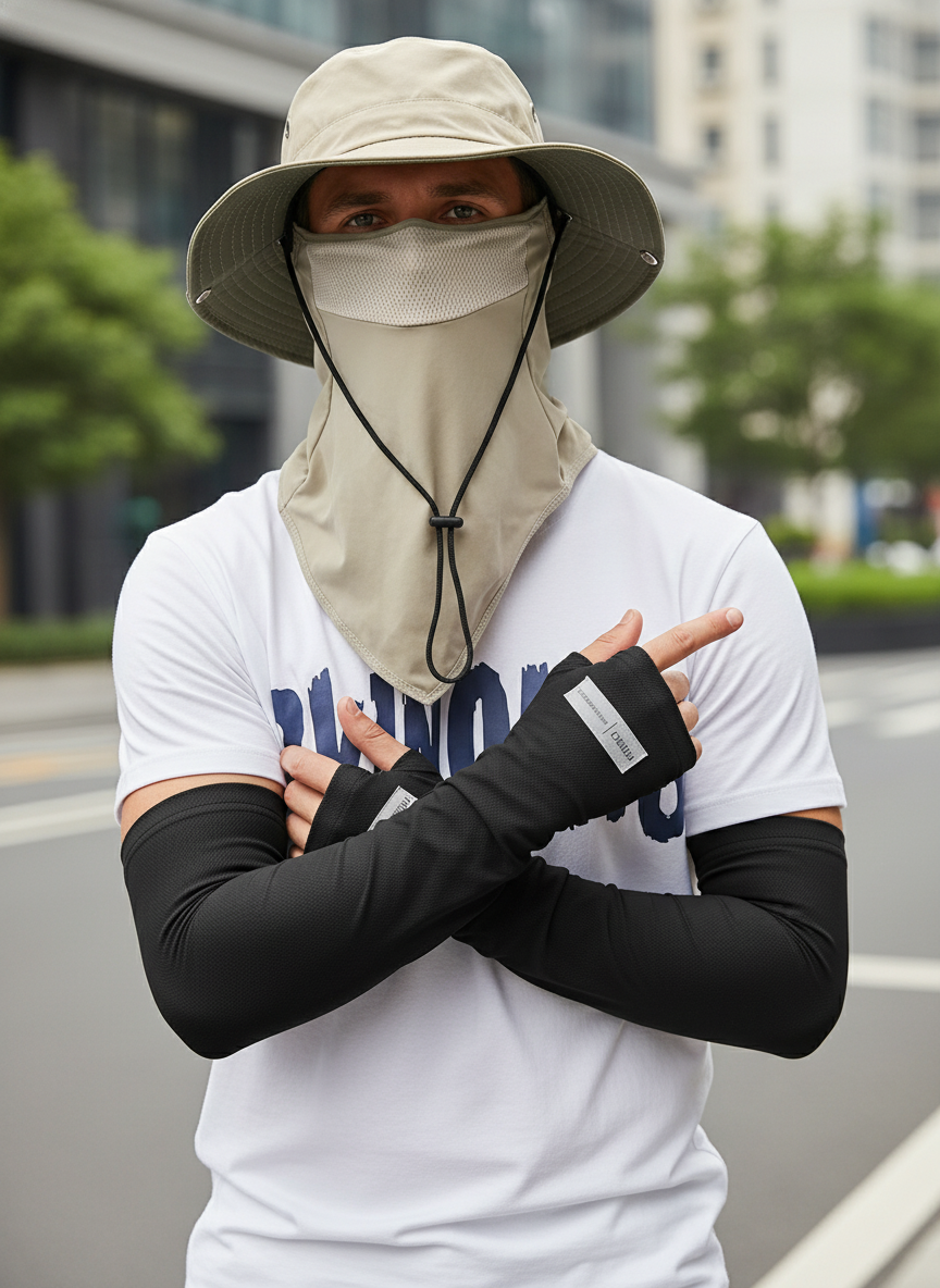 UV Protection Bucket Hat with Face Cover