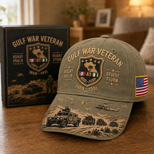 Gulf War Veteran Desert Shield & Desert Storm Commemorative Cap