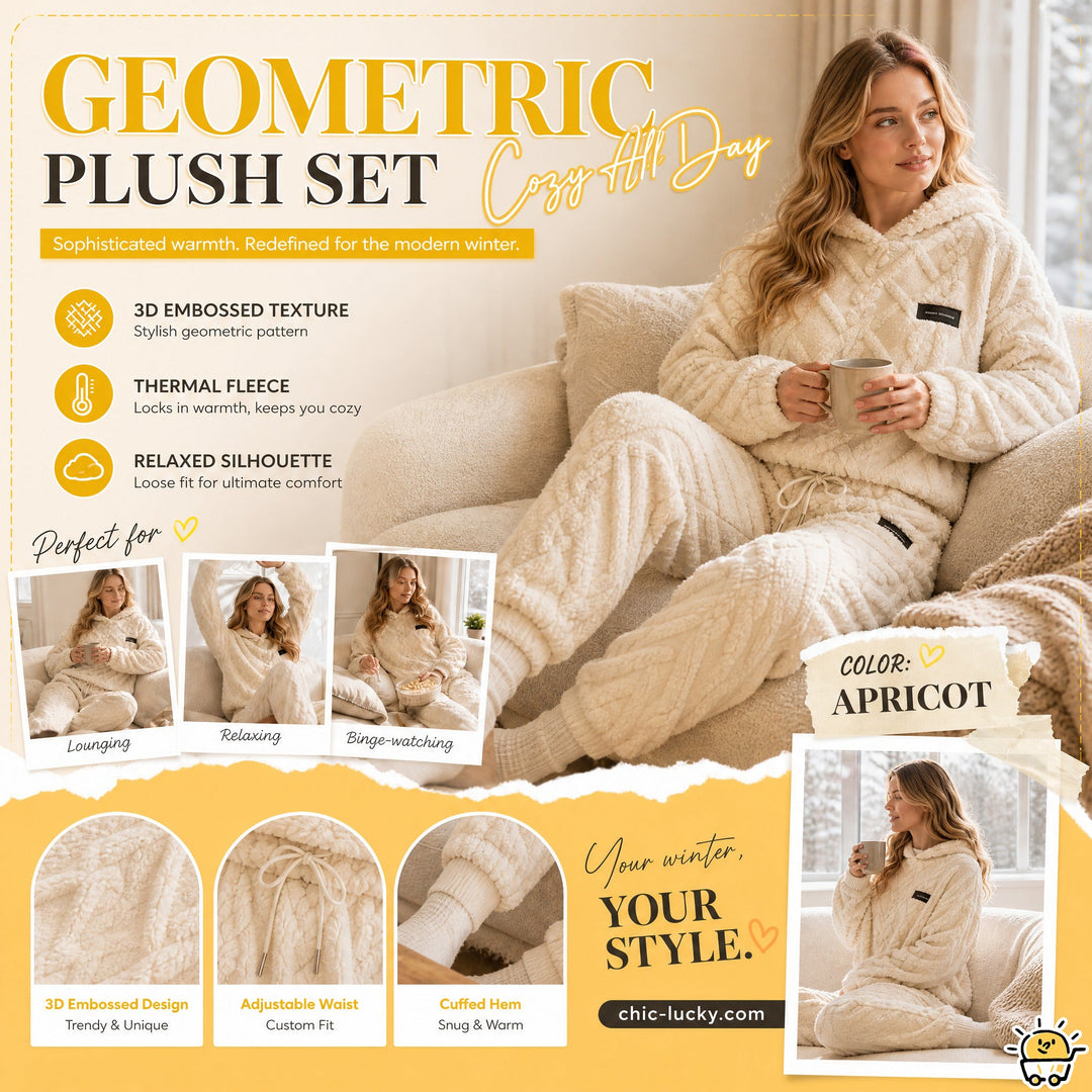 Embossed Geometric Plush Set – Timeless Comfort & Effortless Style For Every Occasion