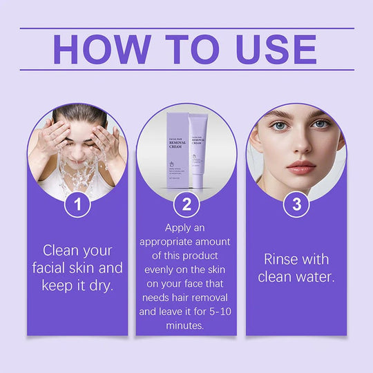 ❤️Finally!  Facial Hair Freedom: Gentle and Painless Facial Hair Removal Cream