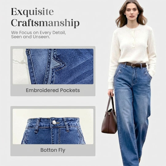 Women's Vintage High-Waist Wide-Leg Jeans