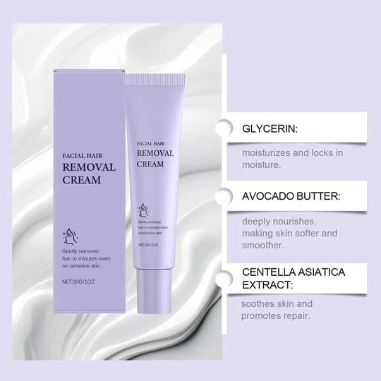 ❤️Finally!  Facial Hair Freedom: Gentle and Painless Facial Hair Removal Cream