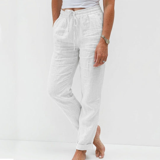 🌸Women's Elastic Waist Cotton Linen Casual Pants