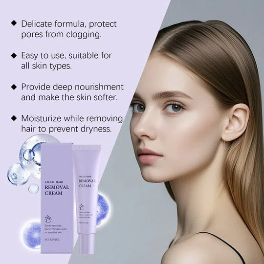 ❤️Finally!  Facial Hair Freedom: Gentle and Painless Facial Hair Removal Cream