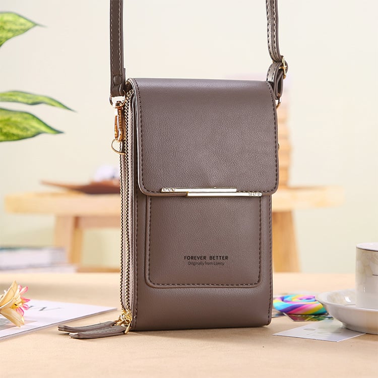 👜📱 Simple and elegant women's touchscreen crossbody phone wallet