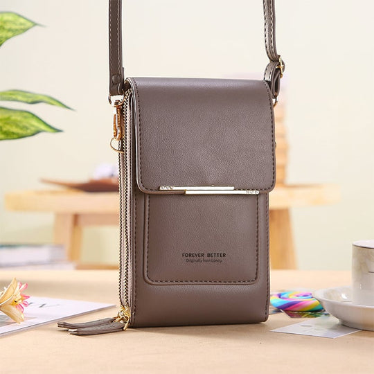 👜📱 Simple and elegant women's touchscreen crossbody phone wallet
