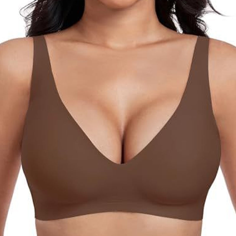 🔥Limited Special Sale 50% OFF!💕 Jelly Wireless Womens Comfortable Wireless Bras Push Up Bralettes Seamless Tshirts Bras Deep V Everyday Bras