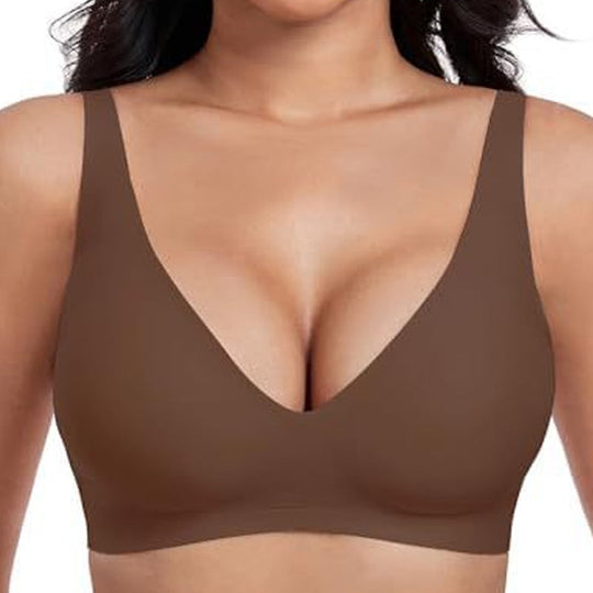 🔥Limited Special Sale 50% OFF!💕 Jelly Wireless Womens Comfortable Wireless Bras Push Up Bralettes Seamless Tshirts Bras Deep V Everyday Bras