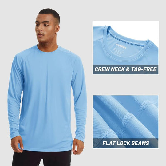 🏆70K+ Sold⚡ Men’s UPF 50+ Long Sleeve Performance Shirt – Quick Dry, Lightweight & Breathable