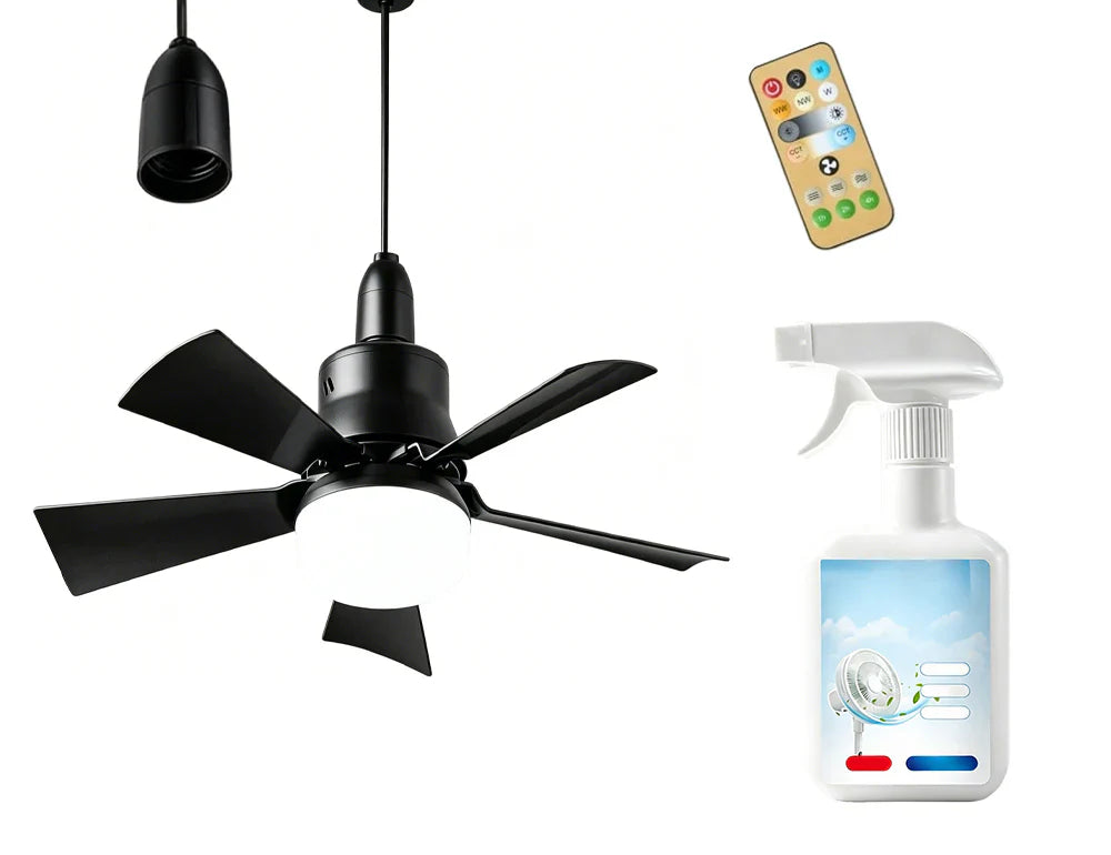 🔥SmartBreez™ 40W LED Ceiling Fan Light – 20.5” Ultra-Quiet with Remote 🎯 | E27 + FREE B22 Adapter 🔌 | For Bedroom 😴, Kitchen 👩‍🍳 & Garage 🛠️