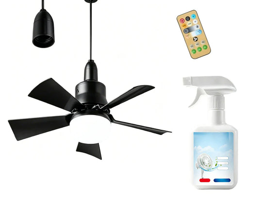 🔥SmartBreez™ 40W LED Ceiling Fan Light – 20.5” Ultra-Quiet with Remote 🎯 | E27 + FREE B22 Adapter 🔌 | For Bedroom 😴, Kitchen 👩‍🍳 & Garage 🛠️
