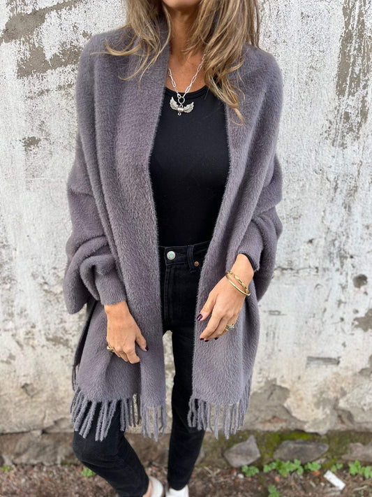 🔥🖤Black Friday Sale:50% OFF🔥Women's Long Sleeve Casual Tassel Shawl Coat