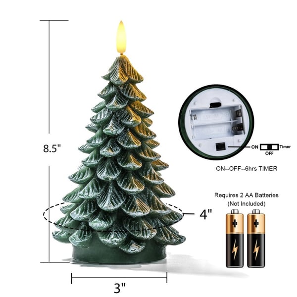 Christmas Tree Waxy LED Flameless Candles