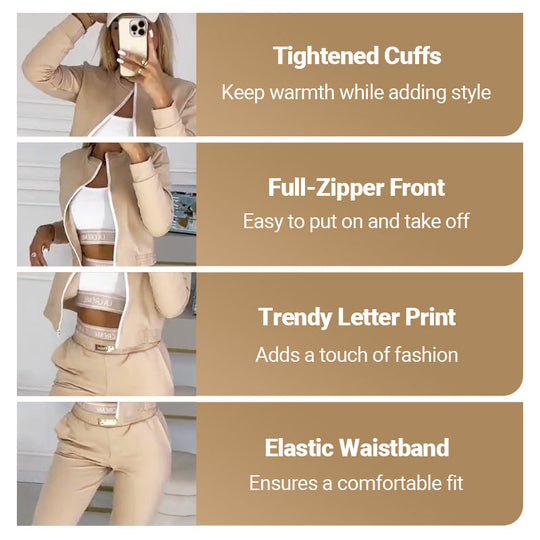 🎉Women's 3-Piece Zip-Up Tracksuits😍 | Cloud Tracksuit | 4-Way Stretch + Wrinkle-Free
