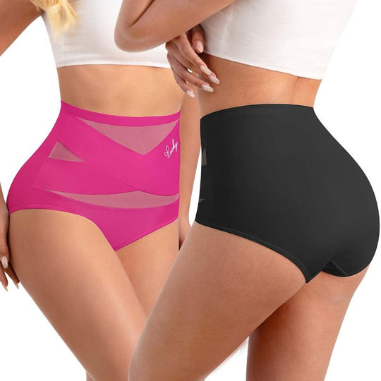 🥰Limited Sale 50% OFF💟Plus-Size High-Waist Cross Tummy Control Panties