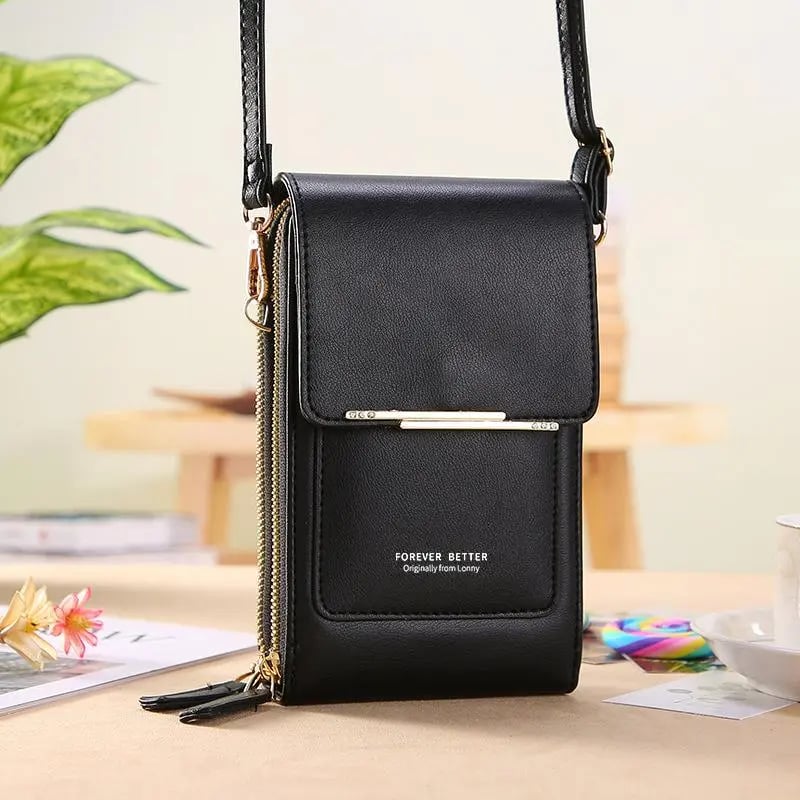 👜📱 Simple and elegant women's touchscreen crossbody phone wallet